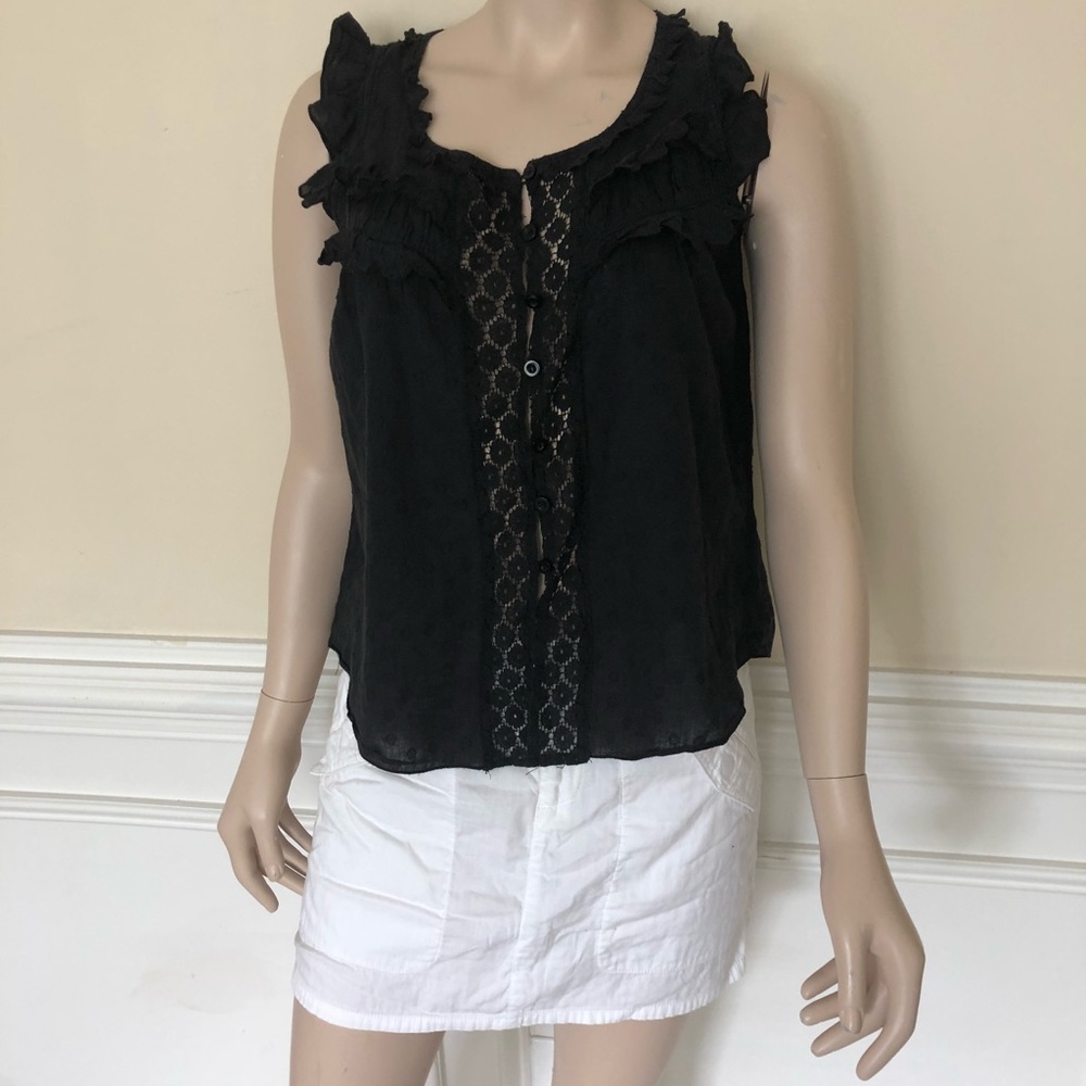 S.line 100% Cotton Ruffle Blouse